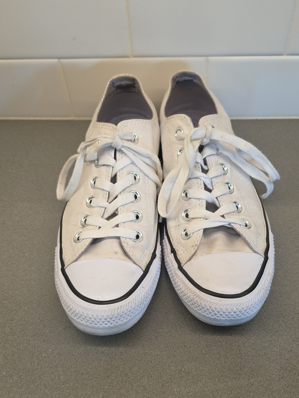 White Shimmer Converse
